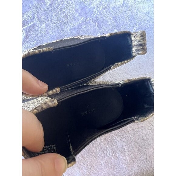 Cole Haan Nitasha Leather Ankle Boot Snake Print Embossed Heeled Bootie Sz 7B - Picture 8 of 12